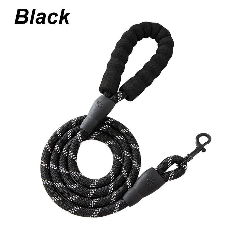 Crandon Goods™ Reflective Nylon Dog Leash (3M) – Non-Slip Foam Handle, Adjustable Heavy-Duty Lead for Small, Medium & Large Dogs