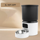 4L Automatic Cat Feeder Pet Smart Cat Food Kibble Dispenser Button Version WiFi Camera Smart Video Auto Feeder Bowl For Cat Dog