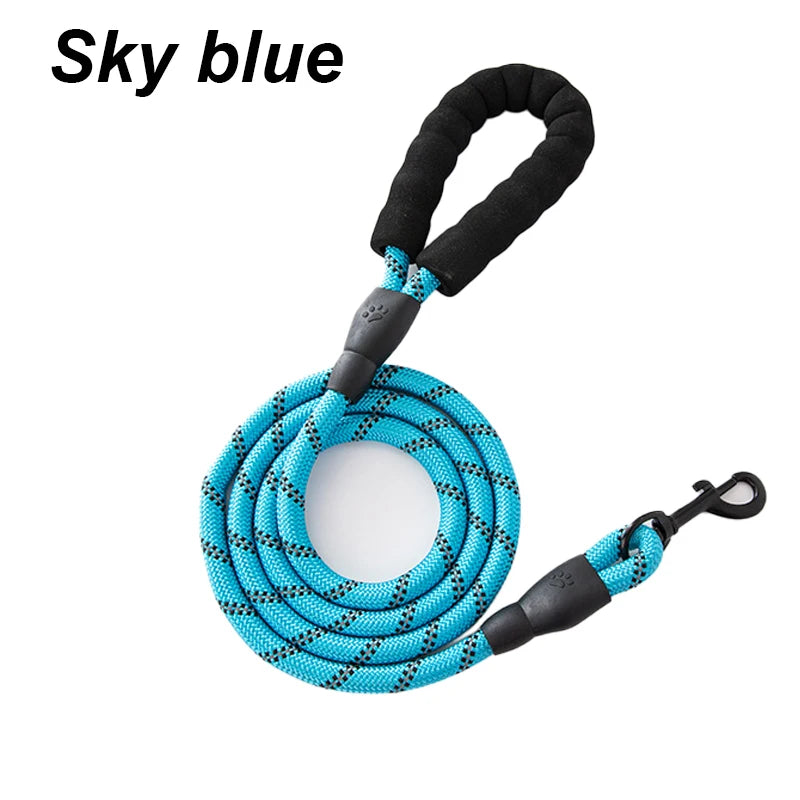 Crandon Goods™ Reflective Nylon Dog Leash (3M) – Non-Slip Foam Handle, Adjustable Heavy-Duty Lead for Small, Medium & Large Dogs