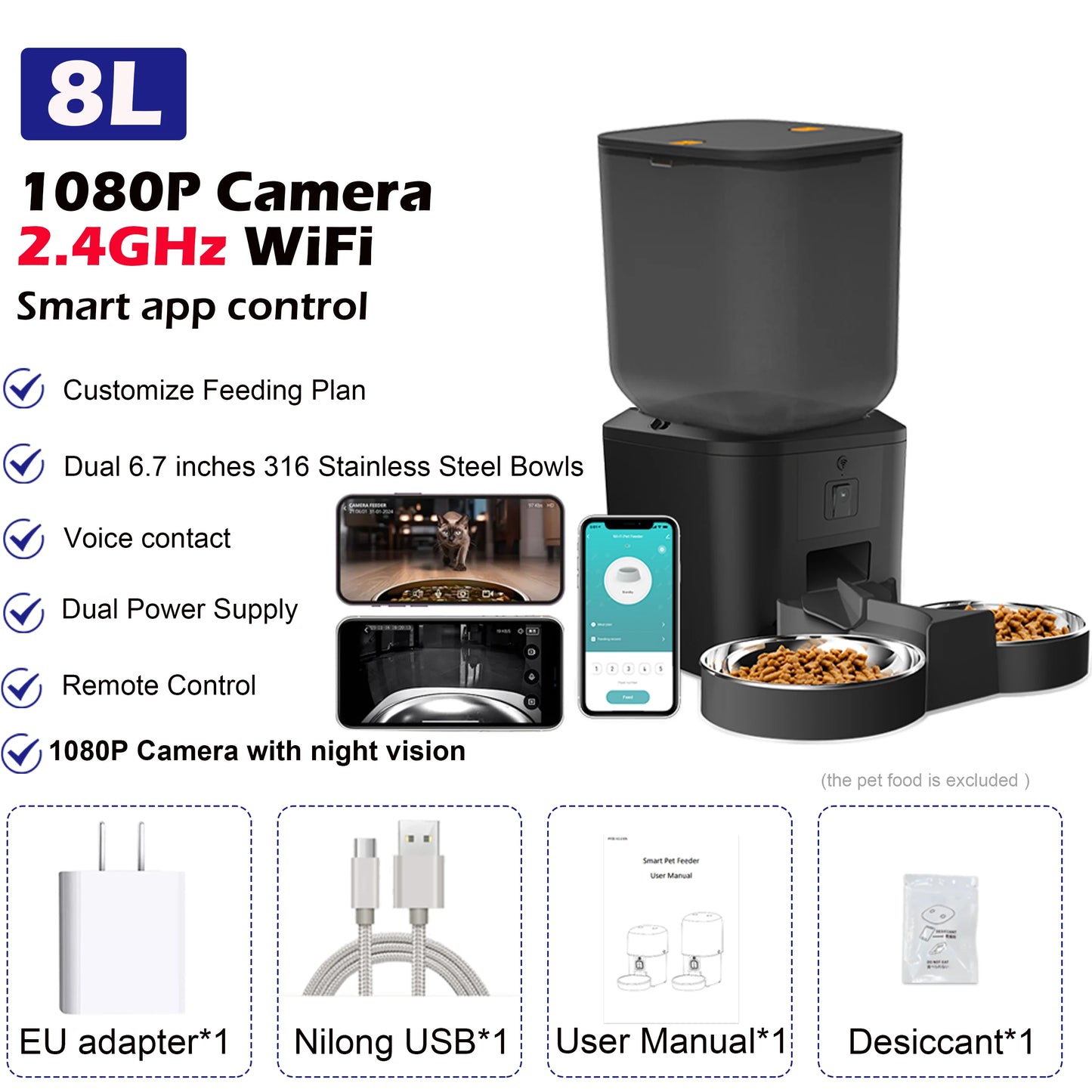 8L WIFI Smart Pet Feeder