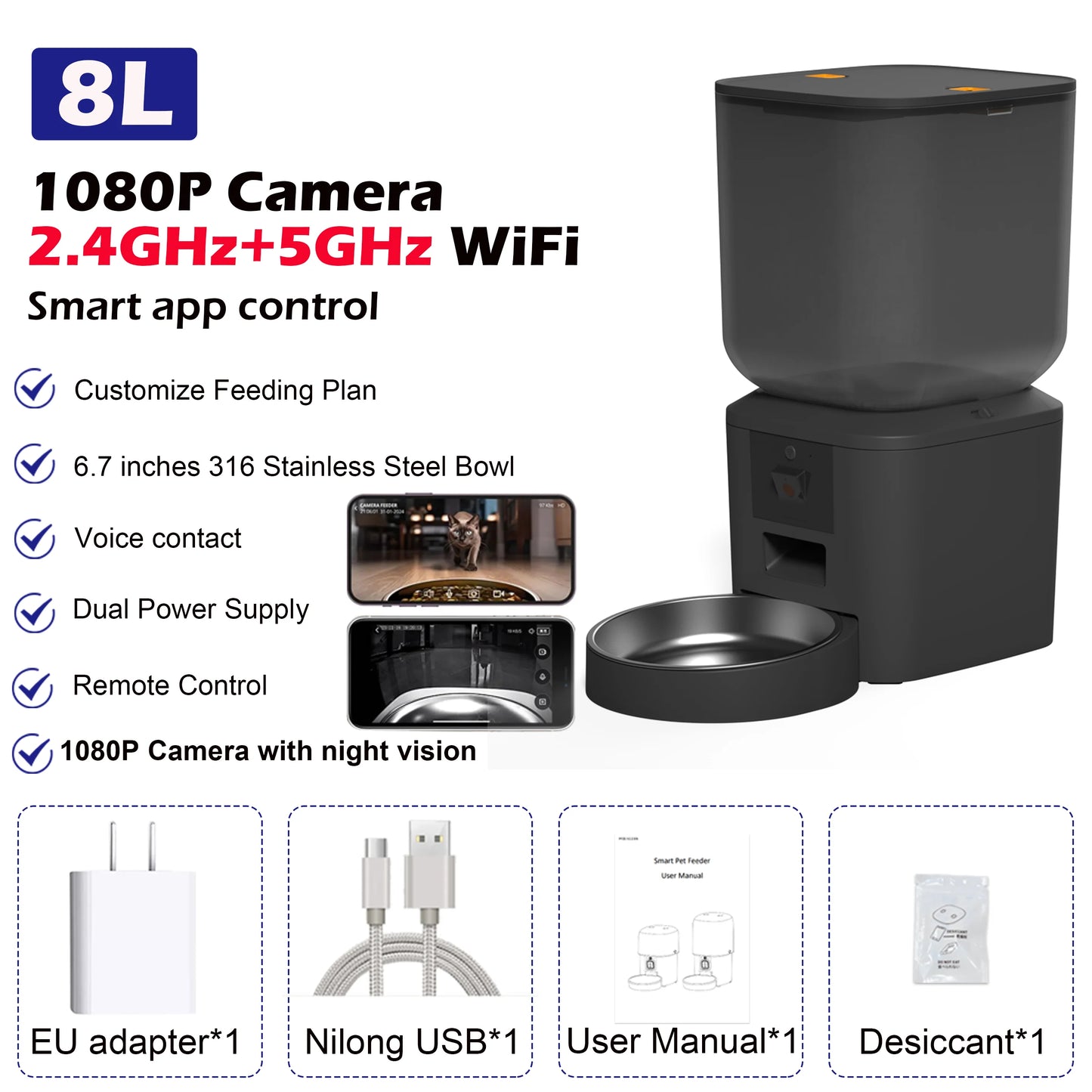 8L WIFI Smart Pet Feeder