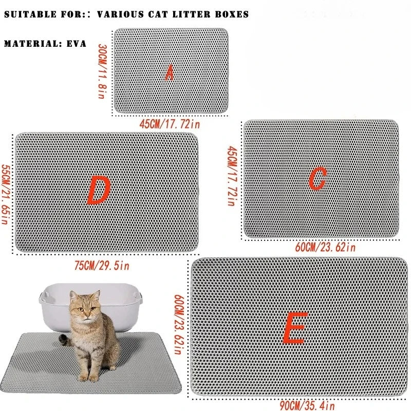 DOEL™ Anti-Tracking Cat Litter Mat — Waterproof, Double-Layer Design (Mess-Free Floors + Easy Cleanup)