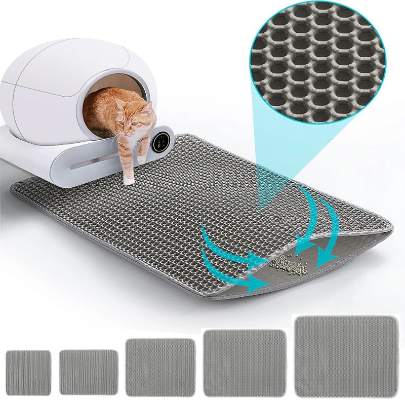 DOEL™ Anti-Tracking Cat Litter Mat — Waterproof, Double-Layer Design (Mess-Free Floors + Easy Cleanup)